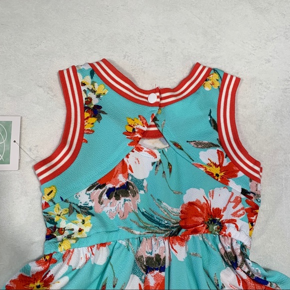 NWT Bonnie Jean Open Back Floral Romper - Picture 7 of 8